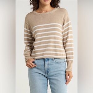 H&M Divided Tan & White Striped Sweater